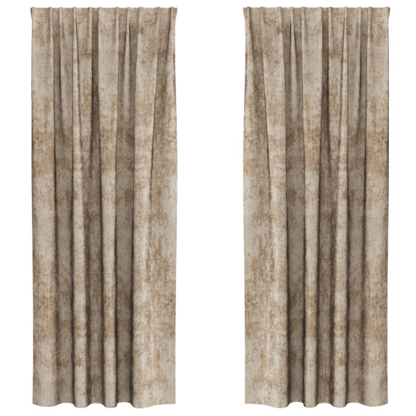 Cortinas de terciopelo 2 pcs con Ojetes Champagne 225x140 cm M 3