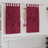 Cortinas de Veludo 2 peças com Ilhós Vermelho Vinho 140 x 140 cm 1