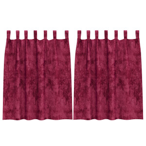 Cortinas de Terciopelo Burdeos Poliéster 140 x 140 cm H