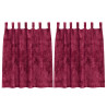 Cortinas de Veludo 2 peças com Ilhós Vermelho Vinho 140 x 140 cm 2