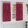 Cortinas de Veludo 2 peças com Ilhós Vermelho Vinho 175x140 cm 1
