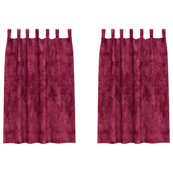 Cortinas de Terciopelo 2 piezas con Ojetes Vino Rojo 175x140 cm M 3