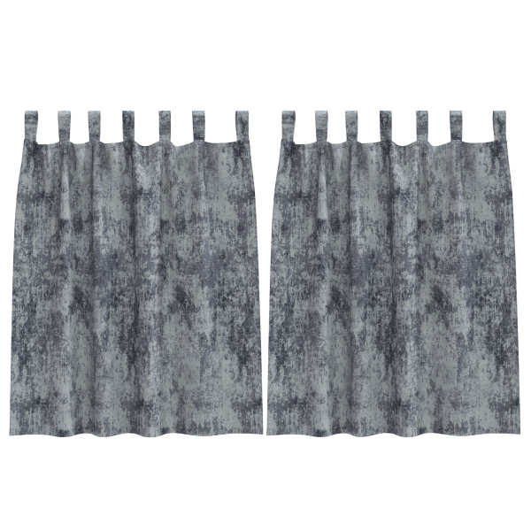 Cortinas de Terciopelo 2 pcs con Ojetes Gris Plateado 140x140 cm M 3