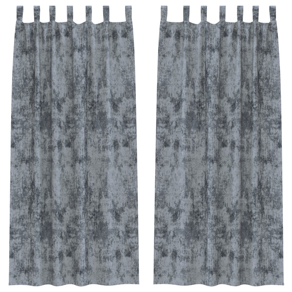Cortinas de Veludo 2 pçs com Ilhós Cinza Prata 260x140 cm M 3