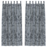Cortinas de Veludo 2 pçs com Ilhós Cinza Prata 260x140 cm 3