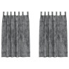 Cortinas de Terciopelo 2 pcs con Ojetes Grises 175x140 cm 2