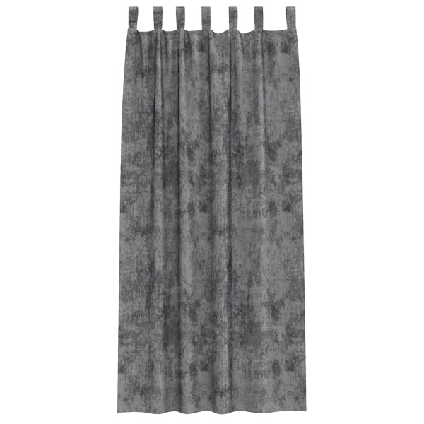 Cortinas de Veludo - 2 Peças com Ilhós Cinza 245x140 cm M 5