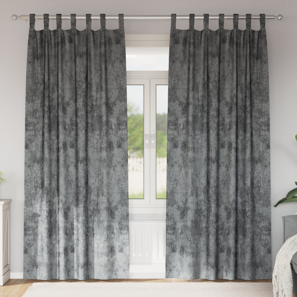 Cortinas de Terciopelo 2 pcs con Ojetes Gris 260x140 cm D
