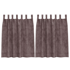 Cortinas de Terciopelo 2 pcs con Ojetes Marrón 140x140 cm H