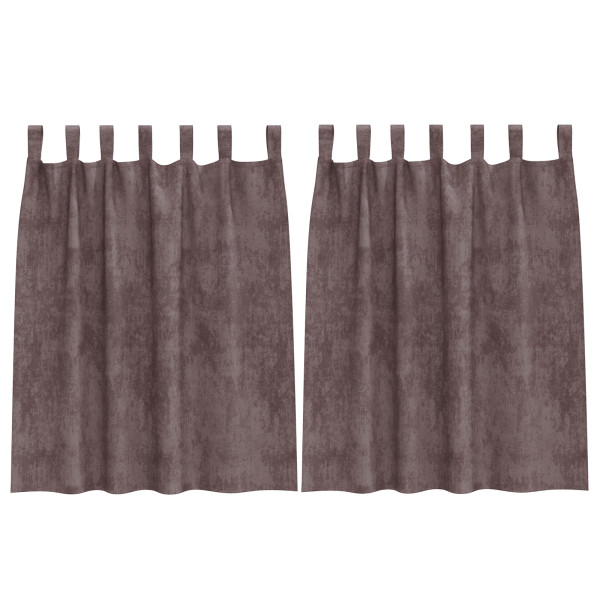 Cortinas de Terciopelo 2 pcs con Ojetes Marrón 140x140 cm M 3