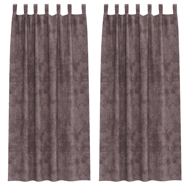 Cortinas de Veludo 2 pcs com Ilhós Castanho 260x140 cm M 3