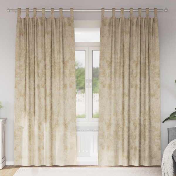 Cortinas de Terciopelo 2 pcs con Ojetes Crema 245x140 cm D