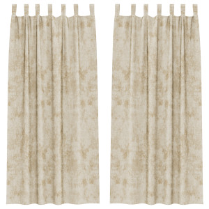 Cortinas de 2 pcs con ojales en crema 260x140 cm H