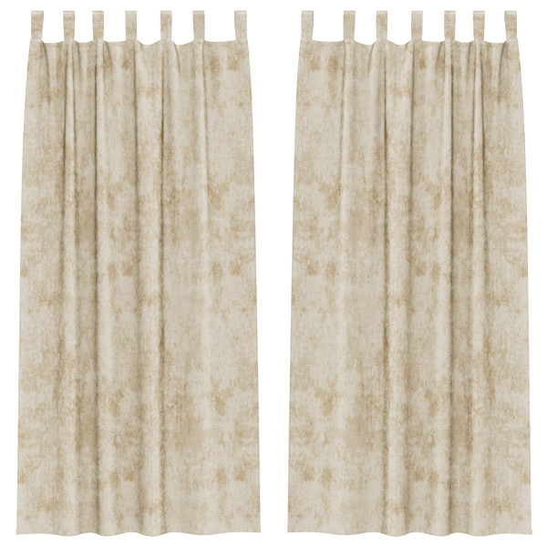 Cortinas de Veludo 2 peças com Ilhós Creme 260x140 cm M 2