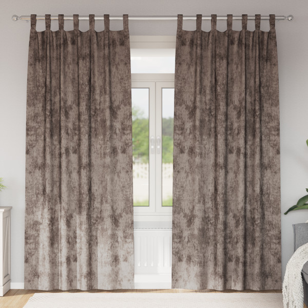 Cortinas de Terciopelo 2 pcs con Ojetes Cappuccino 245x140 cm D