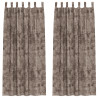 Cortinas de Veludo 2 pcs com Ilhós Cappuccino 260x140 cm 2