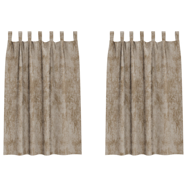 Cortinas de Veludo - 2 Peças com Ilhós Champagne 175x140 cm M 3