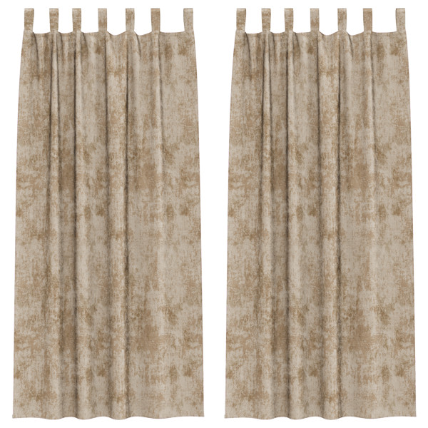 Cortinas de Veludo 2 pcs com Ilhós Champagne 225x140 cm M 2