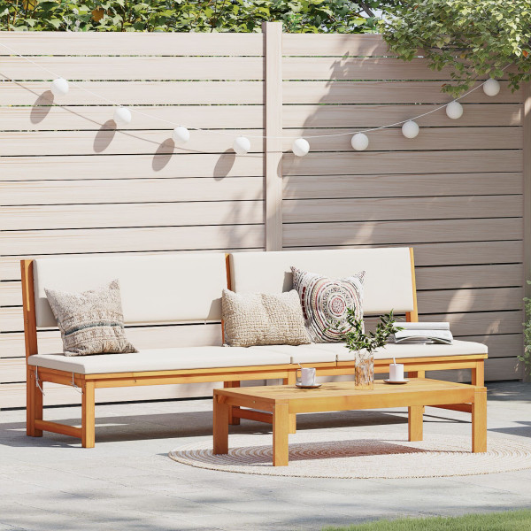 Tumbona 3-en-1 Función Madera Sólida de Acacia D