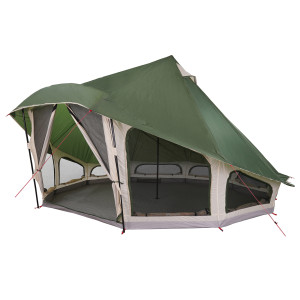 Tenda Familiar Tipi Verde Impermeável para 10 Pessoas H