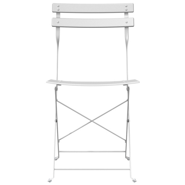 Cadeiras de Jardim Dobráveis  2 pcs Brancas em Aço M 5