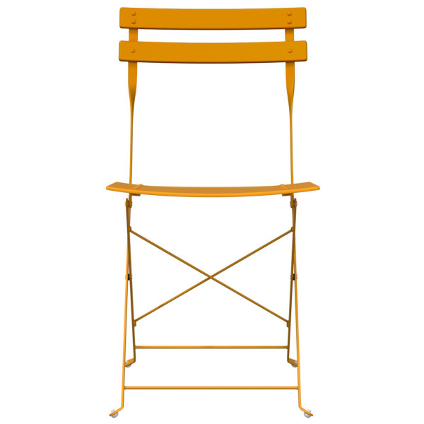 Cadeiras de Jardim Dobráveis  2 pcs Amarelo Mostarda Aço M 5