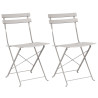 Cadeiras de Jardim Dobráveis  2 unidades Bege em Aço 2