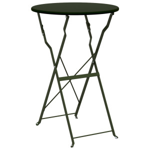 Mesa Bistro Dobrável Verde Escuro Ø50x71 cm Aço com Revestimento em Pó H