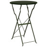 Mesa Bistro Dobrável Verde Escuro Ø50x71 cm Aço com Revestimento em Pó 2