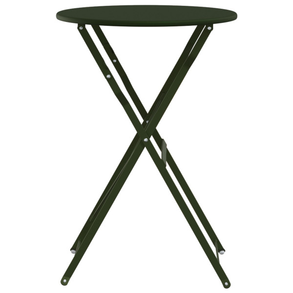 Mesa Bistro Dobrável Verde Escuro Ø50x71 cm Aço com Revestimento em Pó M 5