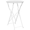 Mesa de Bistro Plegable Blanca Ø50x71 cm de Acero con Revestimiento en Polvo 2