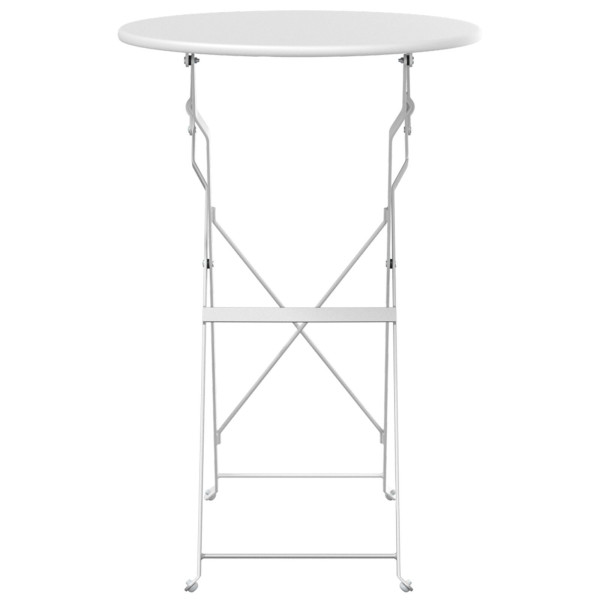 Mesa de Bistro Dobrável Branca Ø50x71 cm Aço com revestimento em pó M 4
