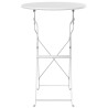 Mesa de Bistro Dobrável Branca Ø50x71 cm Aço com revestimento em pó 4