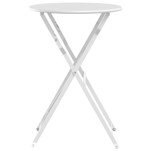 Mesa de Bistro Plegable Blanca Ø50x71 cm de Acero con Revestimiento en Polvo M 5