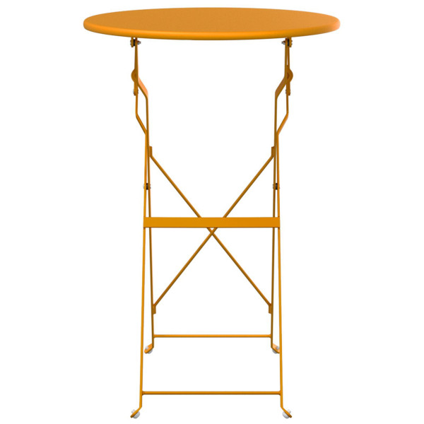 Mesa de Bistró Plegable Amarillo Mostaza Ø50x71 cm Acero con recubrimiento en polvo M 4