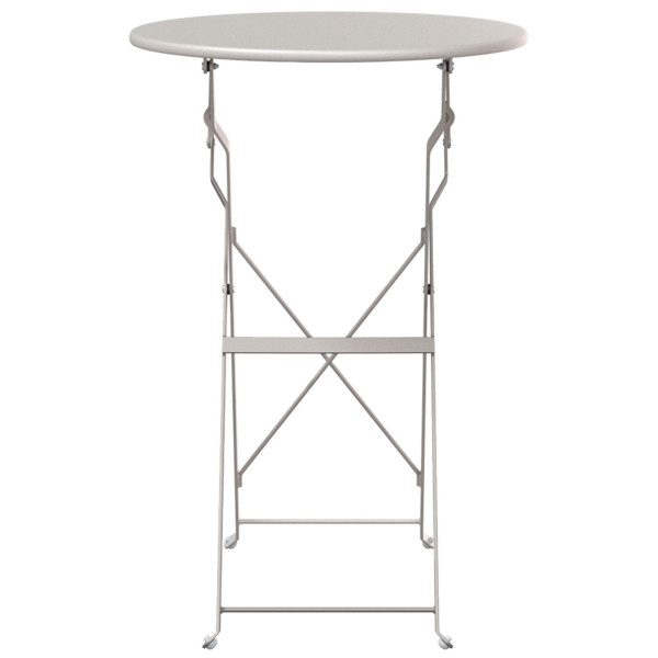 Mesa de Bistro Plegable Beige Ø50x71 cm de Acero con Recubrimiento en Polvo M 4