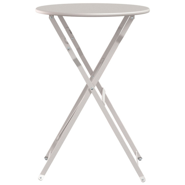 Mesa de Bistro Plegable Beige Ø50x71 cm de Acero con Recubrimiento en Polvo M 5