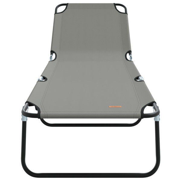 Espreguiçadeira Dobrável 2 pcs Cinza em tecido Oxford 600D M 5