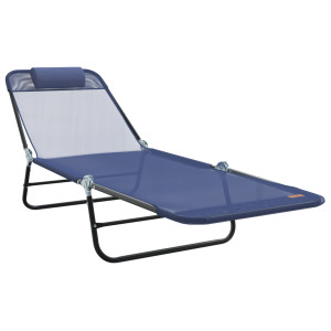 Tumbona Plegable con Respaldo Azul Textileno H