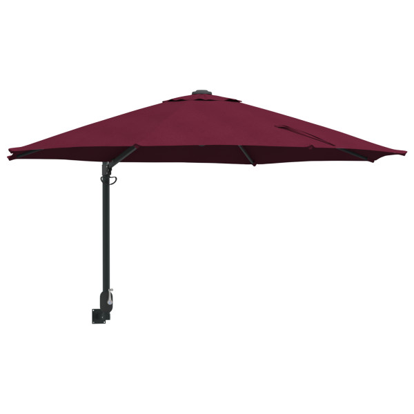 Parasol de Jardim Montado na Parede Bordeaux Vermelho 250 cm M 3