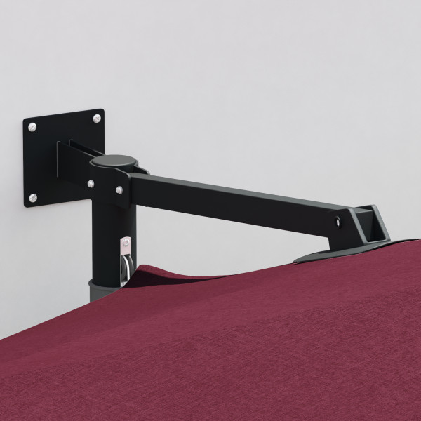 Sombrilla de Patio Burdeos Poliéster Grande Plegable M 4