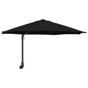 Parasol de Jardim Montado na Parede Preto 250 cm H
