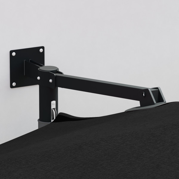 Paraguas de Patio Negro Poliéster. Acero con Revestimiento en Polvo M 4