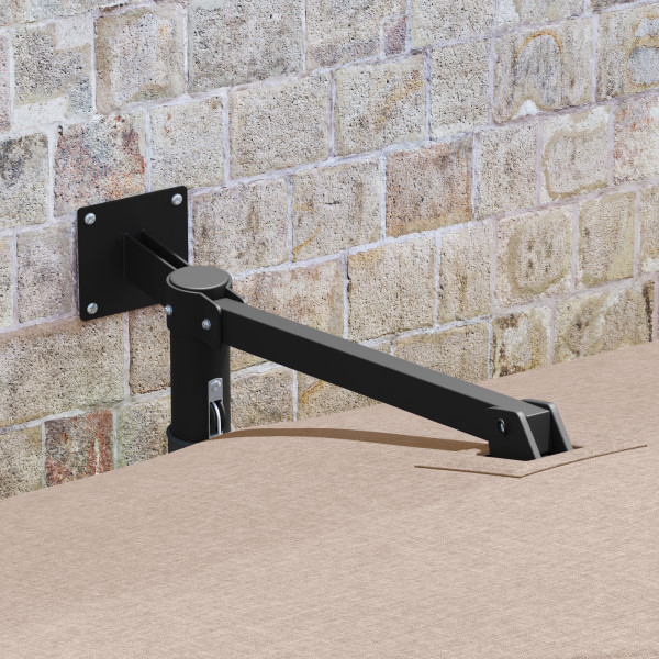 Sombrilla de Patio Taupe Poliéster Grande Plegable M 4