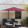 Parasol de Jardim de Parede Vermelho Bordeaux 247 cm 1