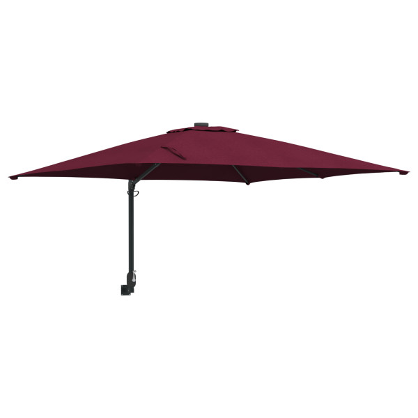 Parasol de Jardim de Parede Vermelho Bordeaux 247 cm M 2