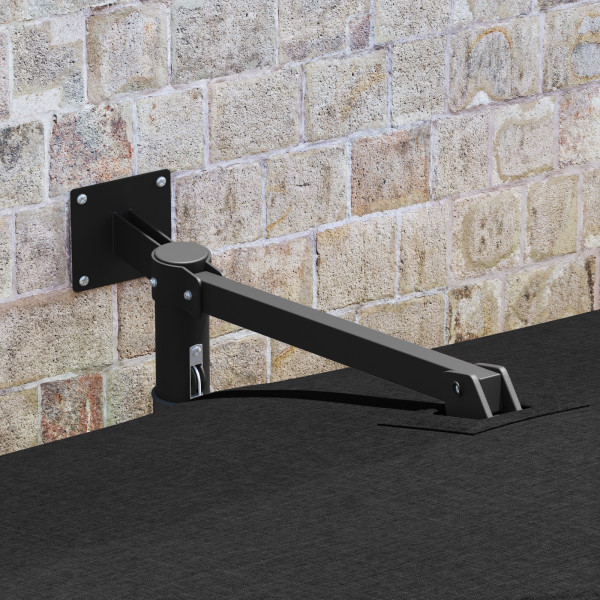 Sombrilla de Patio Negra Poliéster. Acero Grande Inclinable M 4