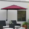 Parasol de Jardín Montado en la Pared con LEDs Rojo Burdeos 248 cm 1