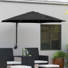 Parasol de jardín montado en la pared con LEDs Negro 248 cm 1