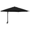 Parasol de jardín montado en la pared con LEDs Negro 248 cm 2